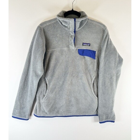 Patagonia Sweaters - Patagonia Women Sweater Gray Lightweight Synchilla Snap T Fleece Pullover Medium